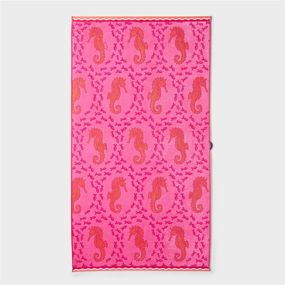 New Roller Rabbit x Target Terry Cotton Seahorse Sea Life Beach Towel